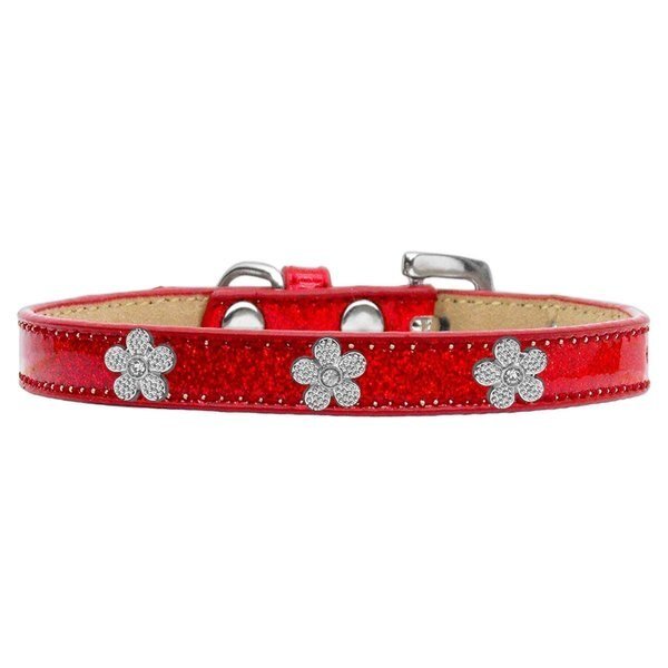Silver Flower Widget Dog CollarRed Ice Cream Size 16, Pet Pal, Mfr#: PE867850